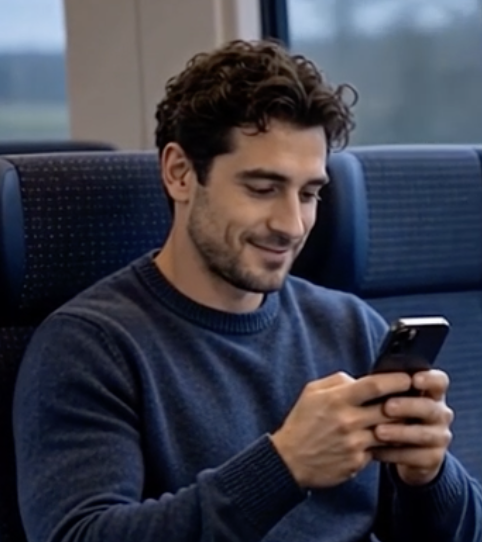 A person checking their phone